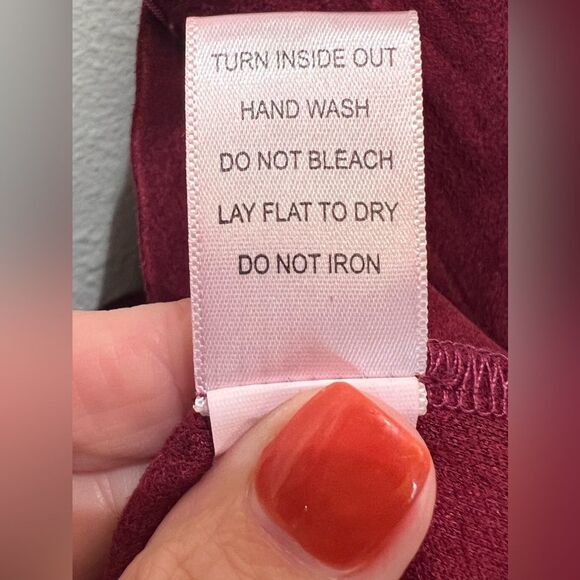 Living doll faux wrap mini skirt 🔥 burgundy red 🔥 large - Picture 3 of 5